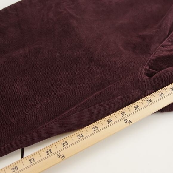 Uniqlo Wide Leg Dark Red Wine Corduroy Pants Womens Sz XL - Picture 7 of 9